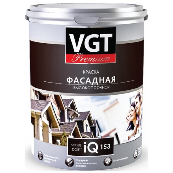 Краска фасадная VGT Premium IQ153 высокопрочная база A 9 л