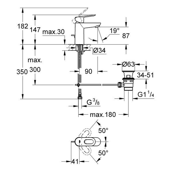 Смеситель для раковины Grohe BauLoop 23335000