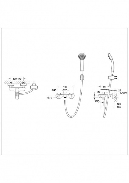 Смеситель для ванны Bravat Stream-D F637163C-B