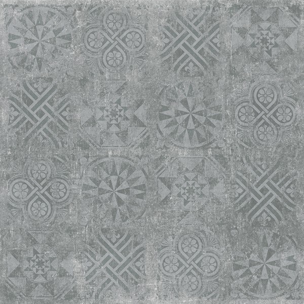 Керамогранит Idalgo Granite Stone Cemento Декор Темно-серый структурный 599х599 мм