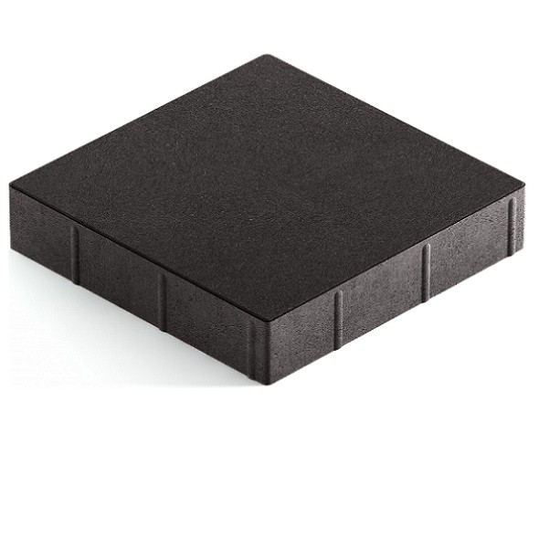 Тротуарная плитка Steingot Практик 60 из серого цемента с полным прокрасом квадрат черная 300х300х60 мм