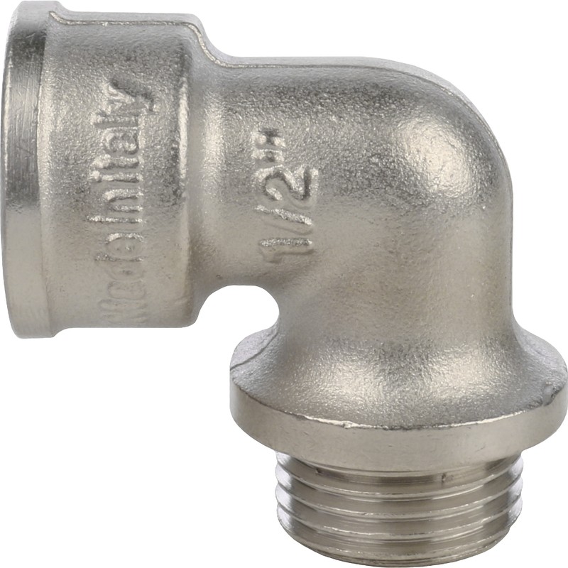 Угольник с упором Stout SFT-0016-000012 1/2 дюйма никелированный с внутренней и наружной резьбой