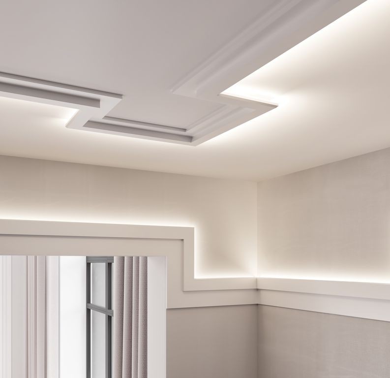 Карниз потолочный полиуретановый Orac Decor Luxxus C395 Steps 2000х31х150 мм