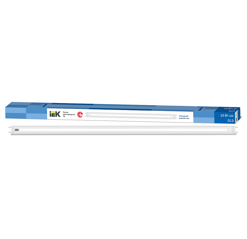 Лампа светодиодная IEK Eco T8 10W G13 6500К 