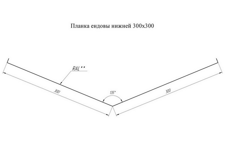 Ендова нижняя Grand Line Zn 300х300 мм резка