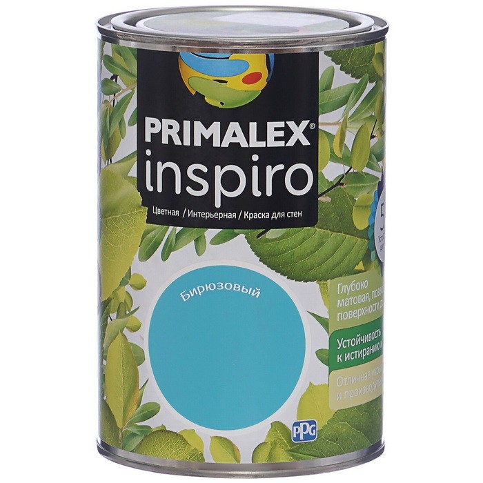 Краска интерьерная Primalex Inspiro бирюзовая 1 л