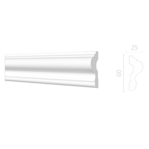 Молдинг из дюрополимера Decor-Dizayn DD302 2000х60х25 мм