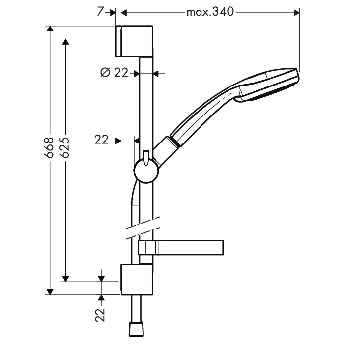 Душевой гарнитур Hansgrohe Croma 100 Vario 27772000