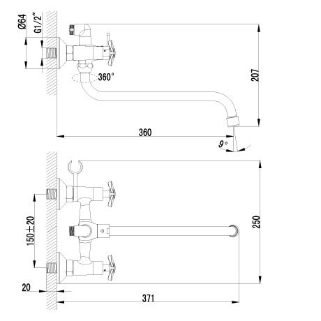 Смеситель для ванны Lemark Partner LM6541C