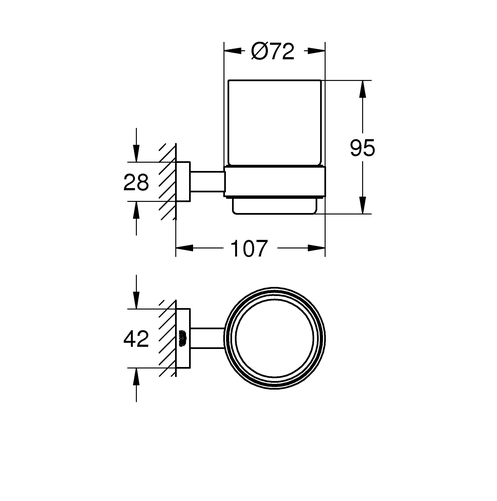 Держатель зубных щеток со стаканом Grohe Essentials Cube 40755001