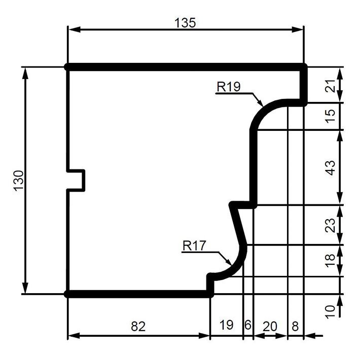 Карниз фасадный из полистирола Leptonika KC 139 2 м