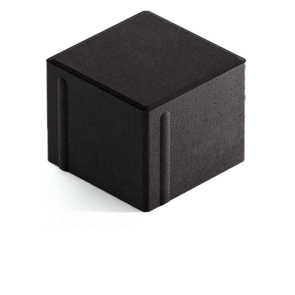 Тротуарная плитка Steingot Сити 80 из серого цемента с полным прокрасом квадрат черная 100х100х80 мм