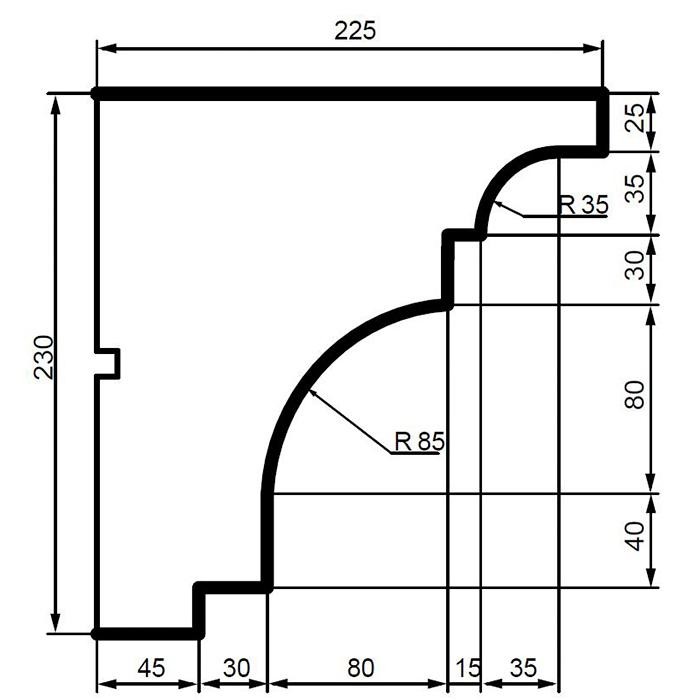 Карниз фасадный из полистирола Leptonika KC 127 2 м