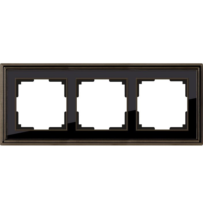 Рамка трехместная Werkel Palacio WL17-Frame-03 бронза/черный
