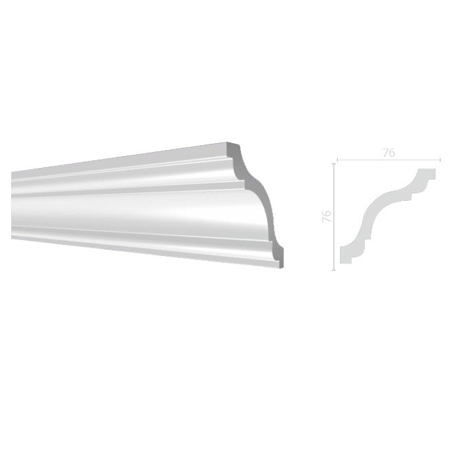 Карниз потолочный из дюрополимера Decor-Dizayn DD44 2000х76х76 мм