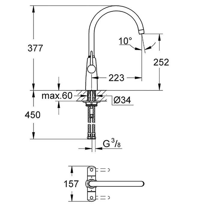 Смеситель для кухни Grohe Ambi 30189000