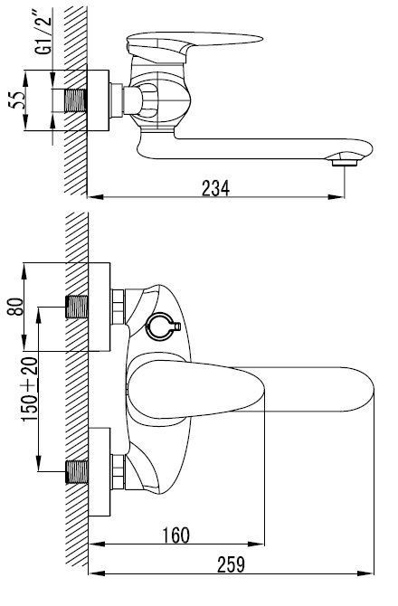 Смеситель для ванны Lemark Status LM4414C