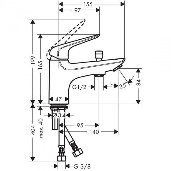 Смеситель для ванны Hansgrohe Novus 71321000