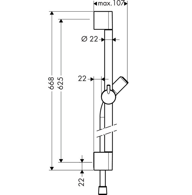 Душевая штанга Hansgrohe Unica C 27611000 650 мм