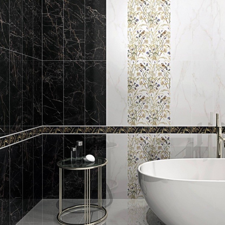Плитка керамическая Kerama Marazzi 12104R Астория обрезная черная 250х750 мм
