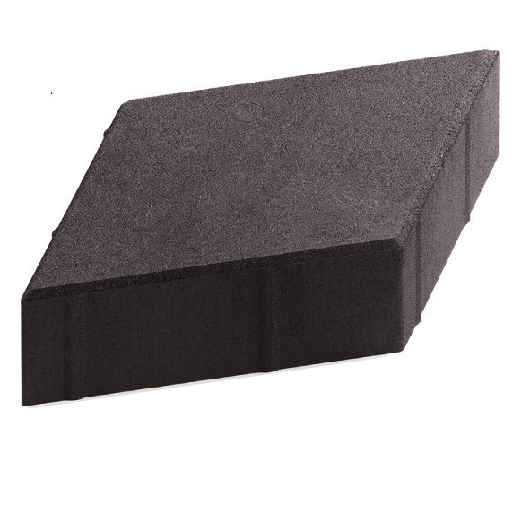 Тротуарная плитка Steingot Практик 60 из серого цемента с полным прокрасом ромб черная 200х200х60 мм