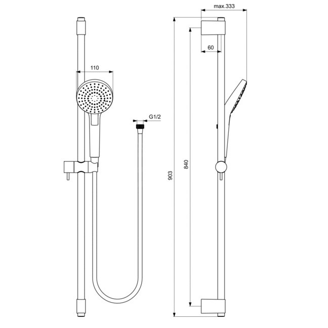 Душевой гарнитур Ideal Standard Idealrain Evo Round L3 B2237AA