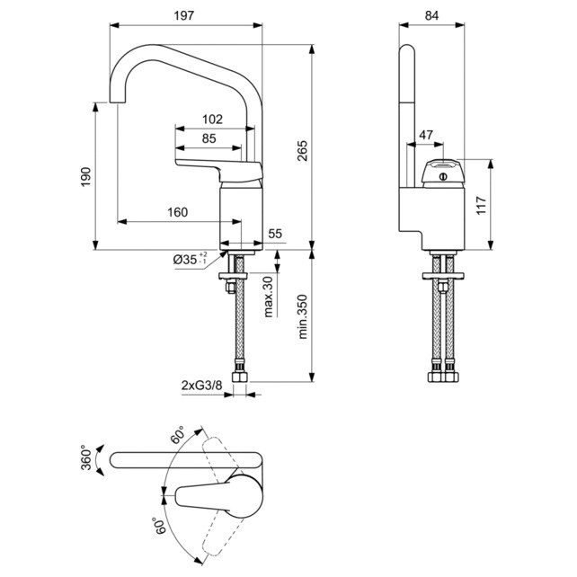 Смеситель для умывальника Ideal Standard Cerasprint 2012 B9564AA