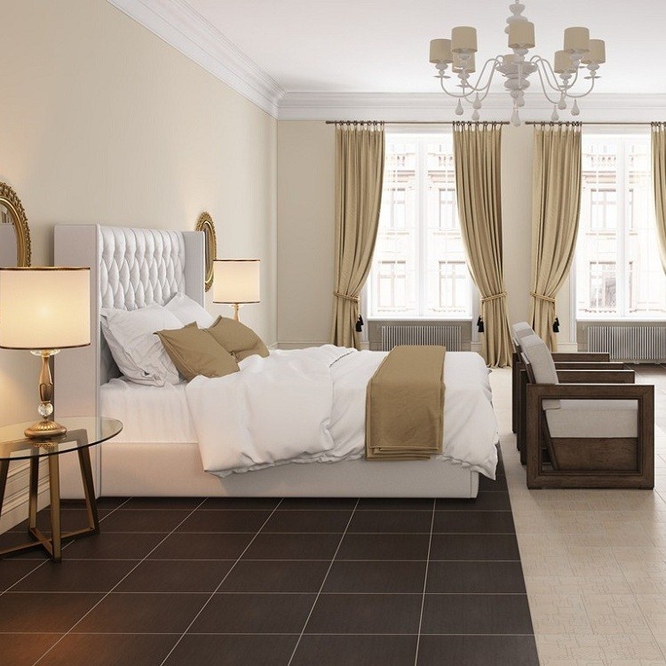 Керамогранит Grasaro Linen G-142/M (GT-142/g) матовый темно-коричневый 400x400 мм