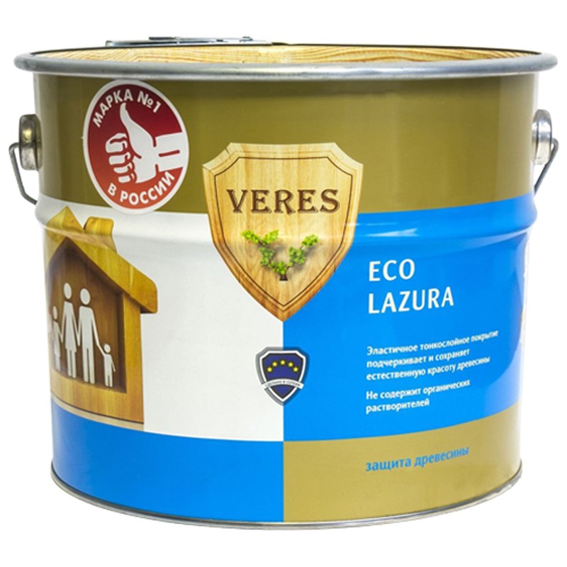 Пропитка для древесины Veres Eco Lazura № 12 белая 6 л