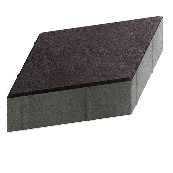 Тротуарная плитка Steingot Практик 60 из серого цемента с частичным прокрасом ромб черная 200х200х60 мм