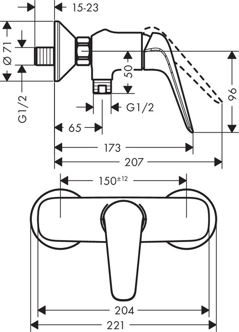 Смеситель для душа Hansgrohe Novus 71062000