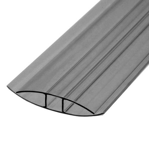 Профиль для поликарбоната Юг-Ойл-Пласт соединительный неразъемный 6-8 мм серый