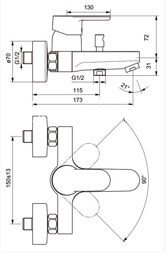 Душевой комплект Ideal Standard Set Ceraplan III B1118AA