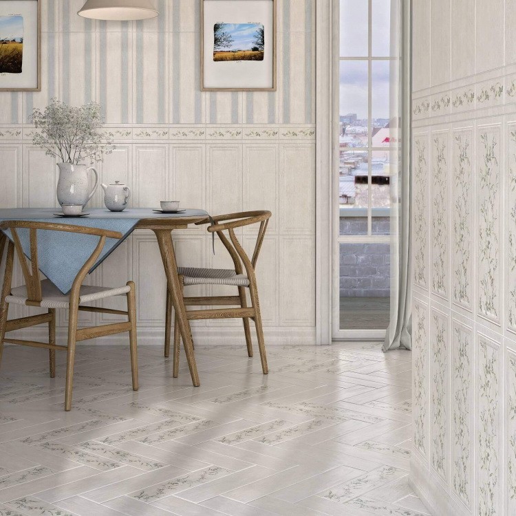 Плинтус керамический Kerama Marazzi FMC010 Кантри Шик белый 200х100 мм