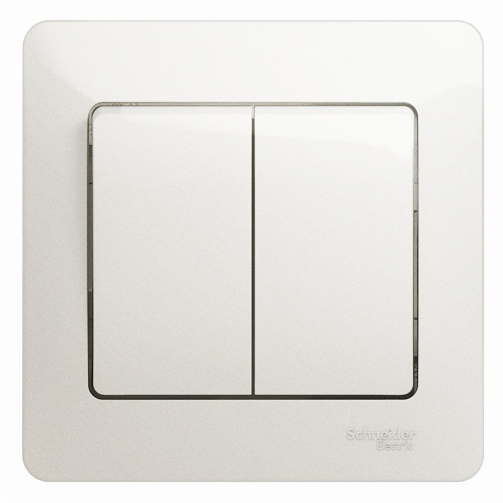 Выключатель Schneider Electric Glossa GSL000652 двухклавишный перламутр