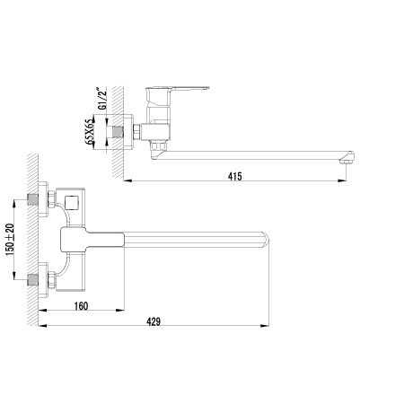 Смеситель для ванны Lemark Basis LM3617C