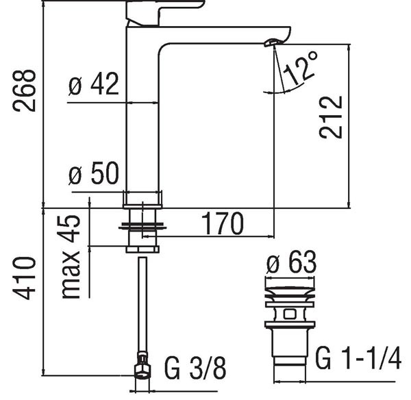 Смеситель для раковины Nobili Abc AB87128/2CR