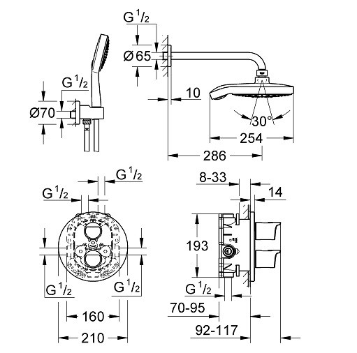 Душевой комплект Grohe Grohtherm 2000 New 34283001