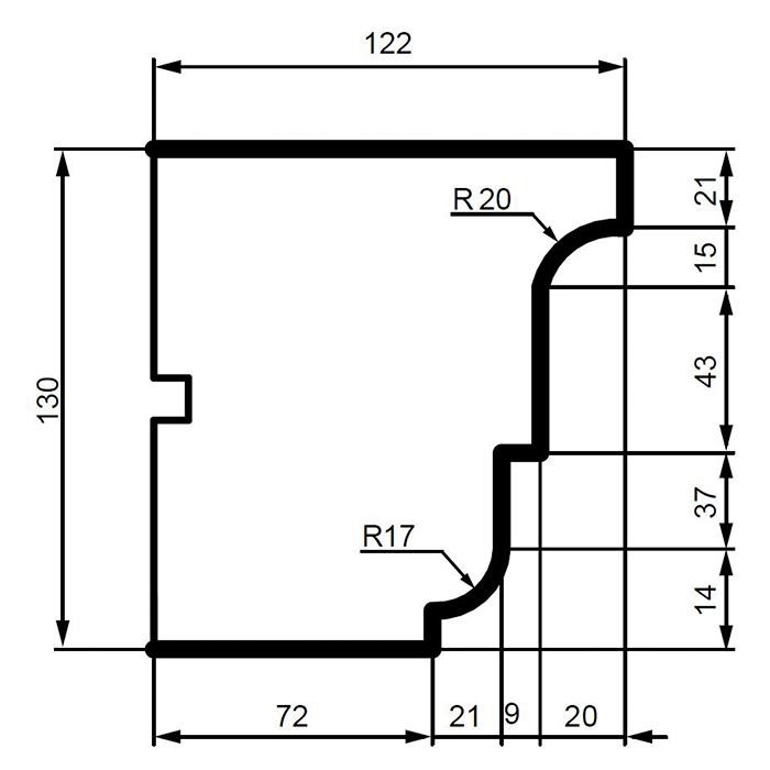 Карниз фасадный из полистирола Leptonika KC 138 2 м