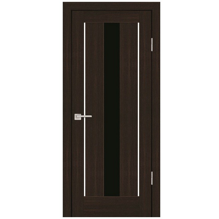 Дверное полотно Profilo Porte PS-2 экошпон Венге Мелинга стекло черный лакобель 2000х600 мм