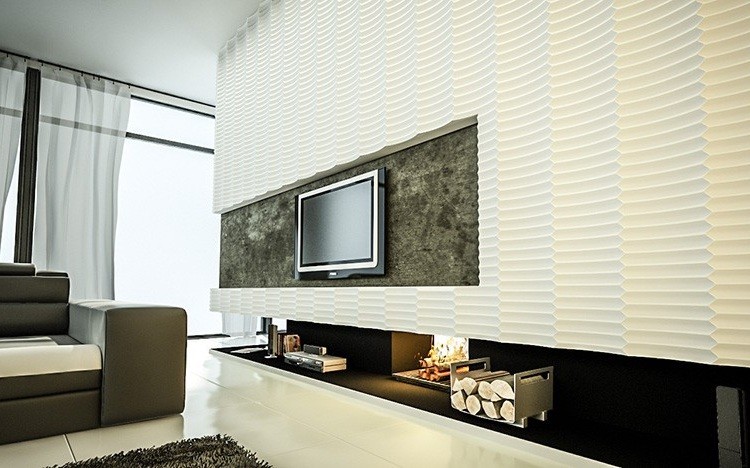 Дизайнерская 3D панель из гипса Artpole Ruffle 600х600 мм