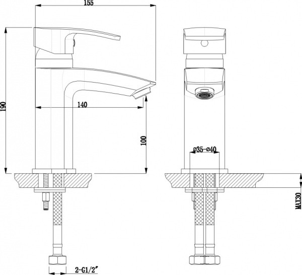 Смеситель для раковины Timo Lotta-thermo 2601F chrome