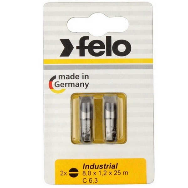 Бита шлицевая плоская Felo Industrial SL8х1,2х25 мм 2 шт.