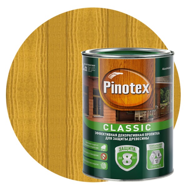 Пропитка для древесины Pinotex Classic Калужница 1 л
