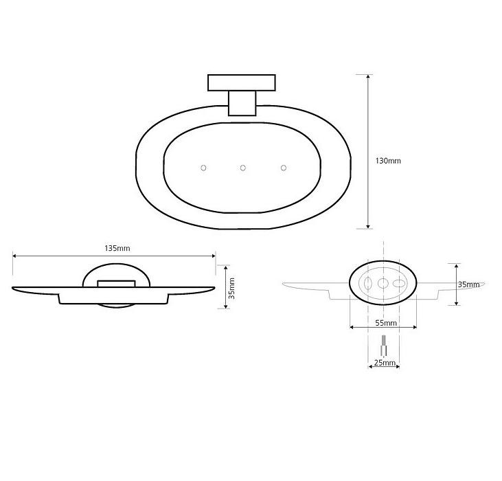 Мыльница Bemeta Oval 118408041 хром