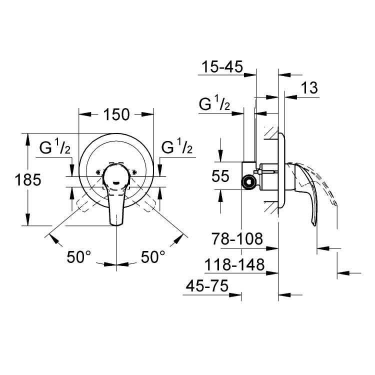 Смеситель для душа Grohe Eurosmart 33556001