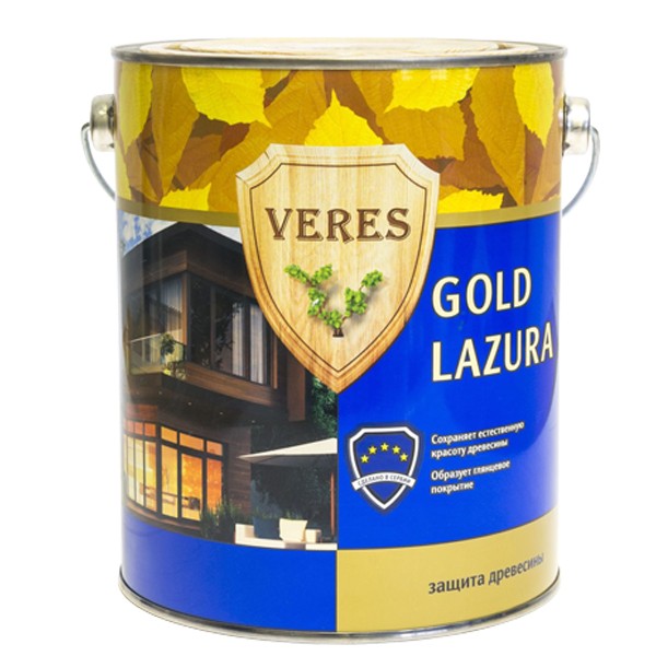 Пропитка для древесины Veres Gold Lazura № 1 бесцветная 2,7 л