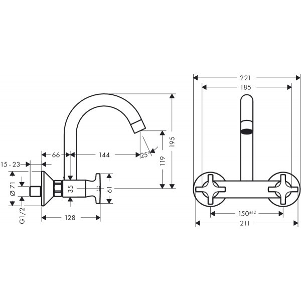 Смеситель для кухни Hansgrohe Logis Classic 71286000