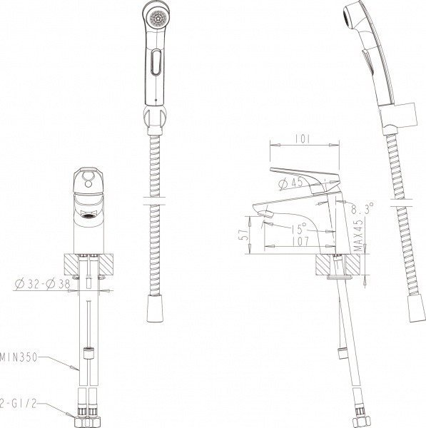 Смеситель для раковины Bravat Drop-D F148162C-1