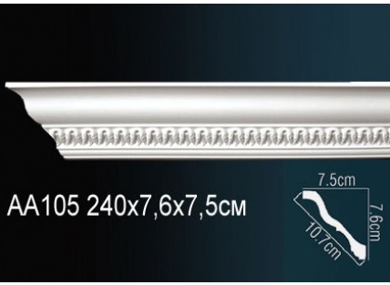 Карниз потолочный полиуретановый Перфект AA105F 2400х76х75 мм